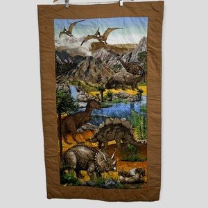 Handmade Dinosaur Scene Throw Play Mat Quilt Wall Hanging Blanket 46 by 28”
